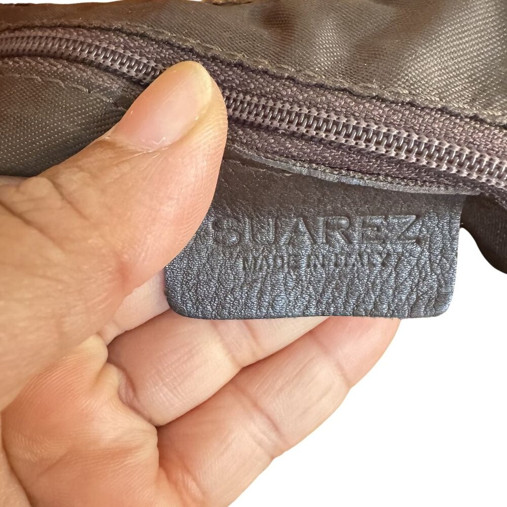 Suarez Made in Italy Cognac Pebbled Leather Shoulder Women’s Tote Bag - Picture 5 of 11